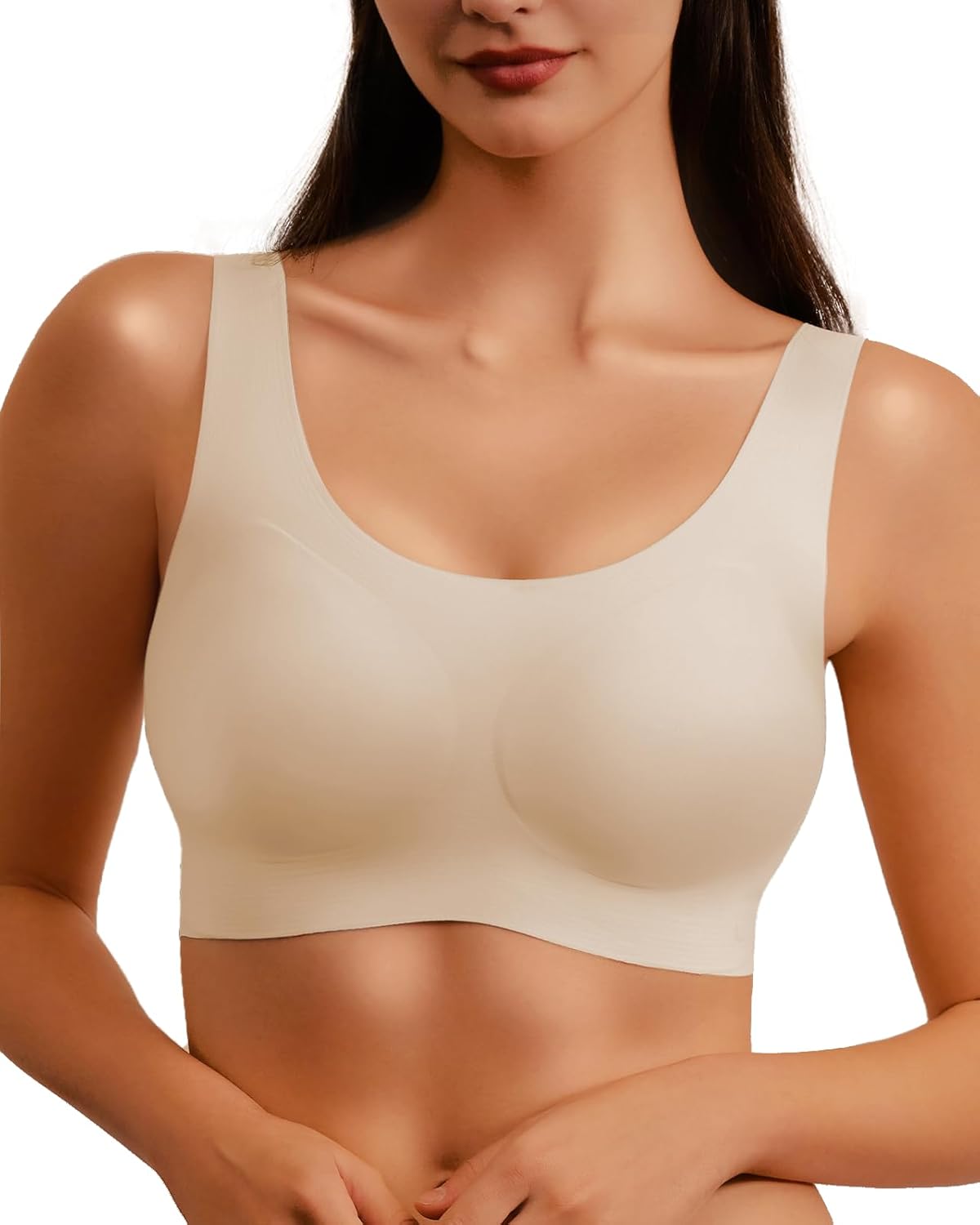 Seamless Bras for Women Full Coverage Wireless Widen Straps & Side, Comfortable Breathable Smooth Pull On Bras