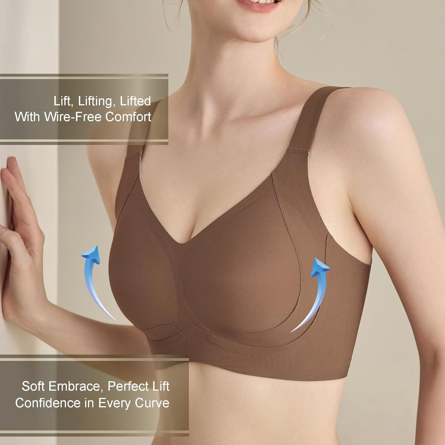 Bra and Panty Set Push-Up and Sports, Seamless Breathable Wireless Underwear Lingerie, Comfortable Intimate for Everyday Wear