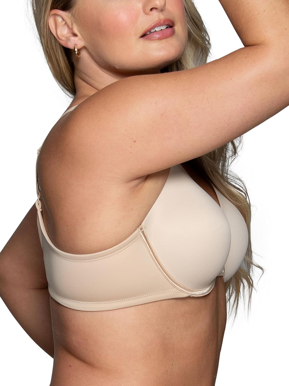 Women Full Figure Beauty Back Smoothing Bra, 4 Way Stretch Fabric, Lightly Lined Cups up to H