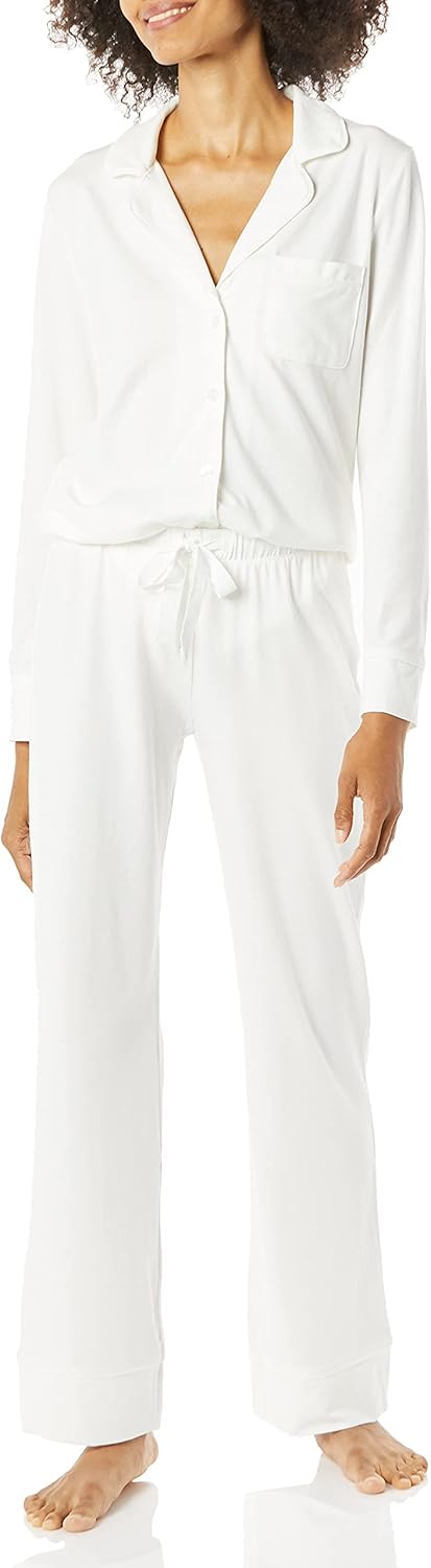 Women Cotton Modal Long-Sleeve Shirt and Full-Length Bottom Pajama Set