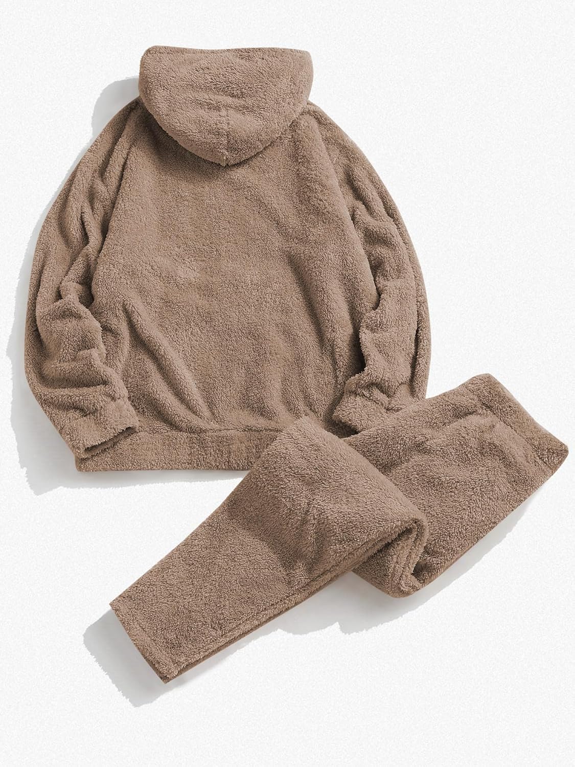 Women Fuzzy Fleece Pajamas Sets Loungewear Long Sleeve pocket Casual Hoodies and Pants Set 2 Piece Fluffy Sleepwear